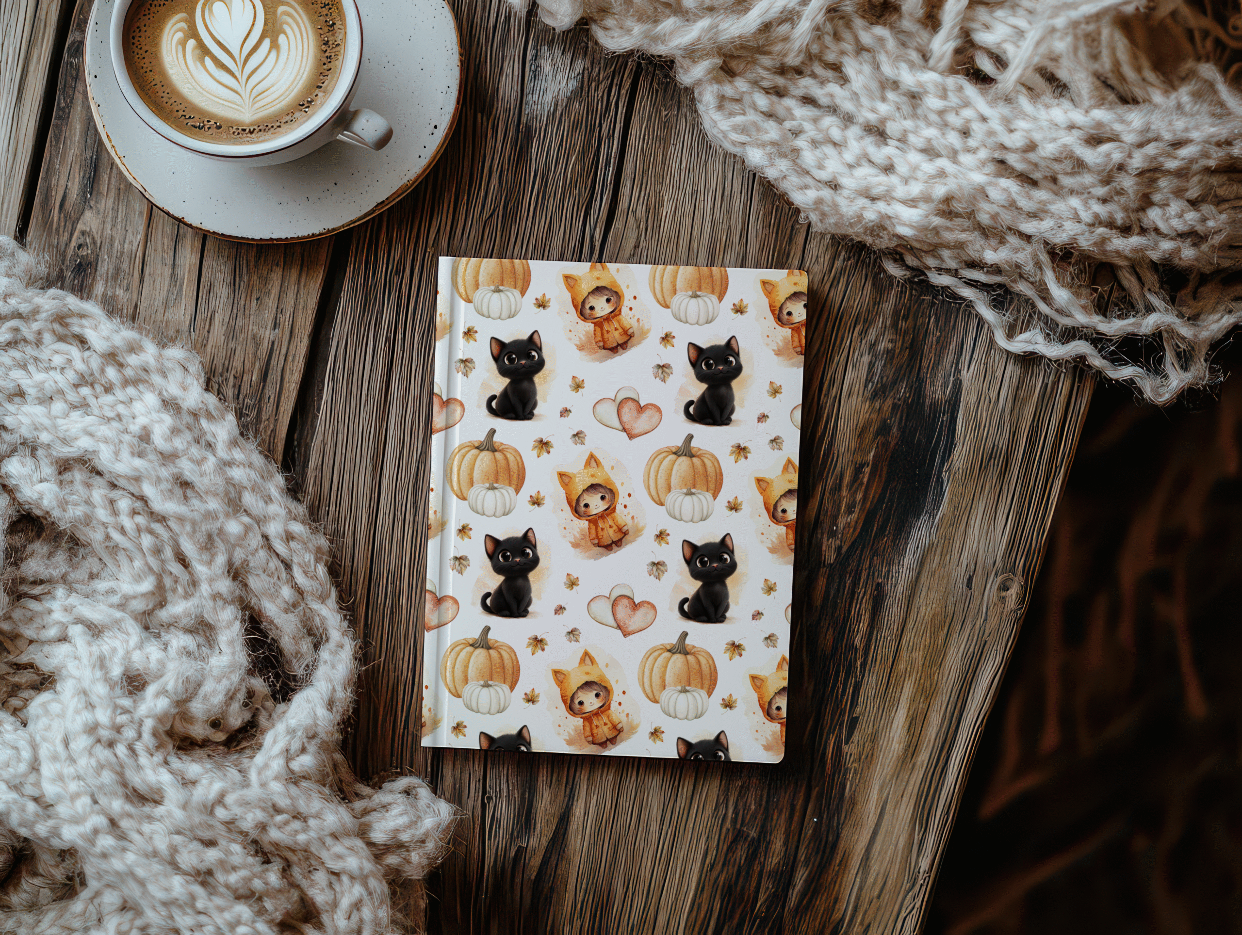 Cats and Pumpkins Journal Mockup Image